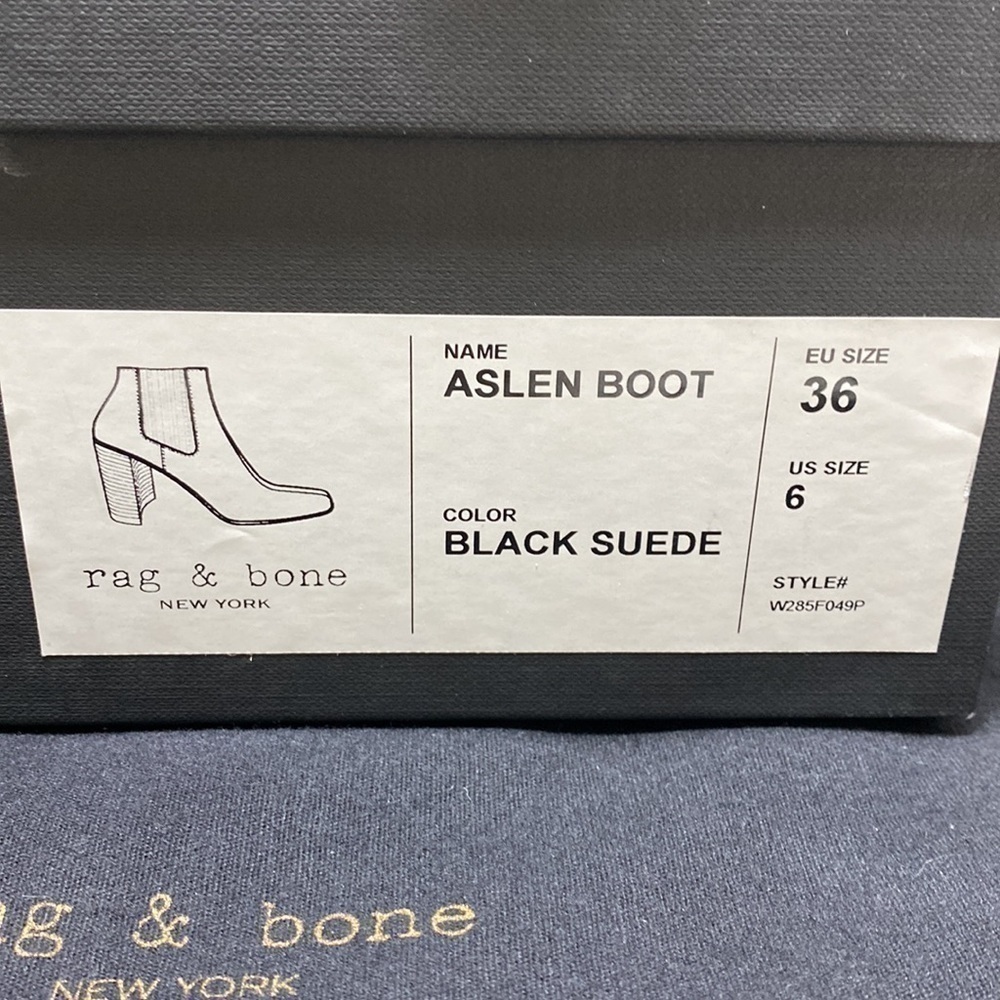 NIB Stunning!! Authentic Rag and Bone Black Suede Aslen Boot Size 6/EU 36 - Picture 8 of 9